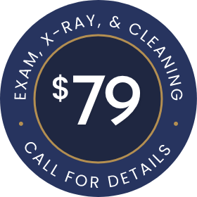 $79 Exam, X-Ray, & Cleaning stamp